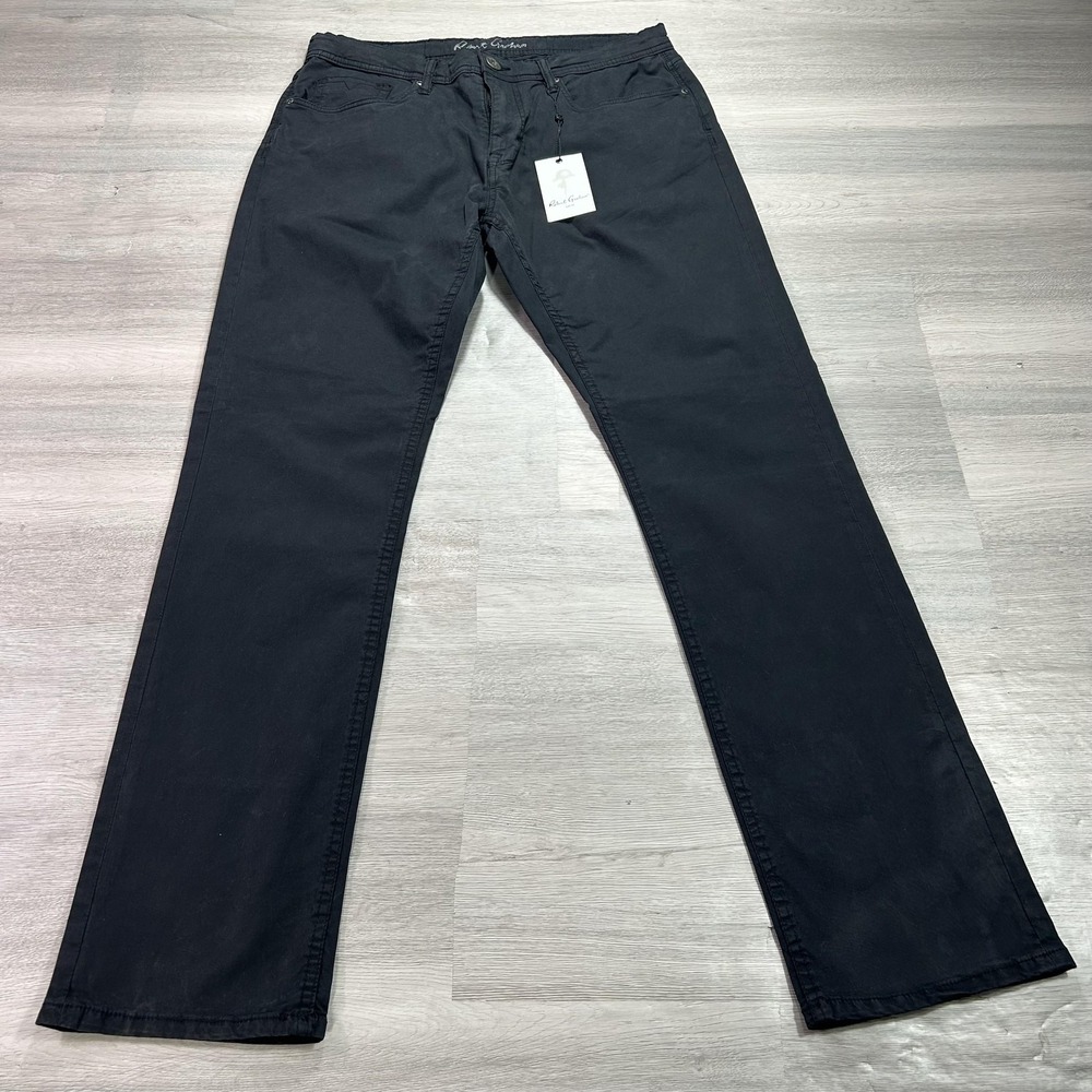Robert Graham Hagley Pants Mens 32x31 Black Stretch Chino 5‎ Pocket Casual